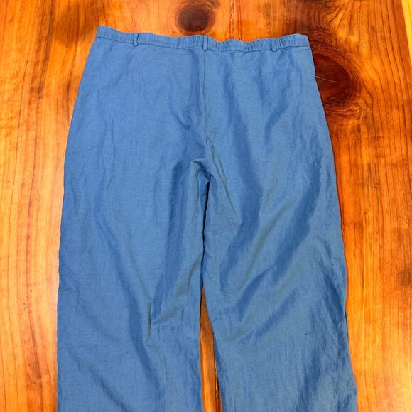 Gudrun Sjoden Women's Pants XL Solid Wide leg Linen Lagenlook Zip Boho Q3-9 - Picture 7 of 7